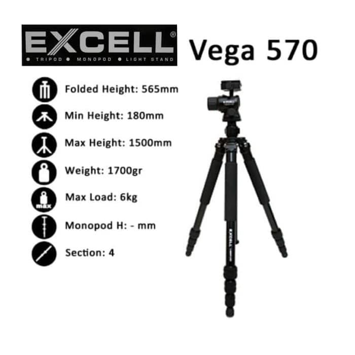 Best Seller Tripod Excell VEGA 570 Professional Ballhead Kamera DSLR
