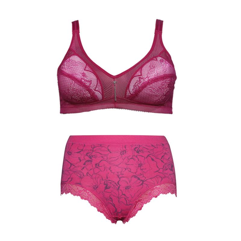 EELIC PDW-55586 MAGENTA 1 SET Pakaian Dalam Wanita Big Size Tanpa Busa BRA 5556 + Celana Dalam Wanita 2586 Pakaian Dalam set yang nyaman dipakai berbahan lembut sangat cocok untuk wanita
