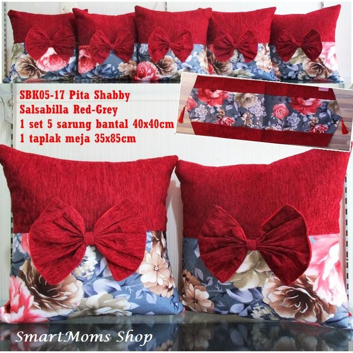 SARUNG BANTAL SOFA SHABBY CHIC MINIMALIS CANTIK MEWAH SBK SET PITA DISKON