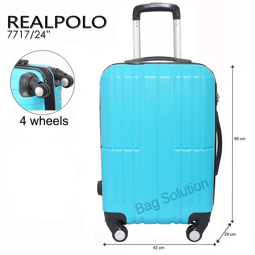 Real Polo Tas Koper Hardcase Fiber ABS - 4 Roda Putar - GGAG Size 24 Inch