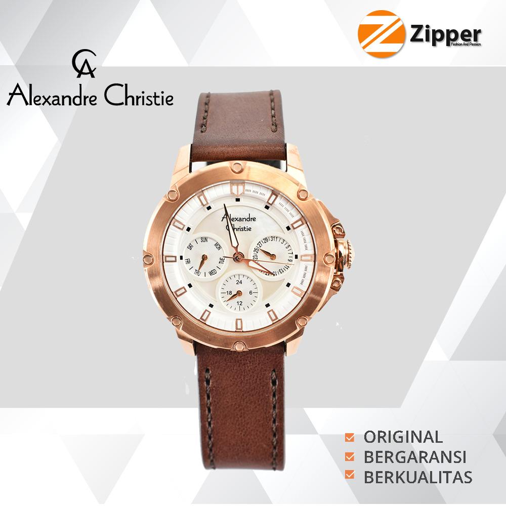 Alexandre Christie AC6416 Jam Tangan Wanita Tali Strap Kulit Original