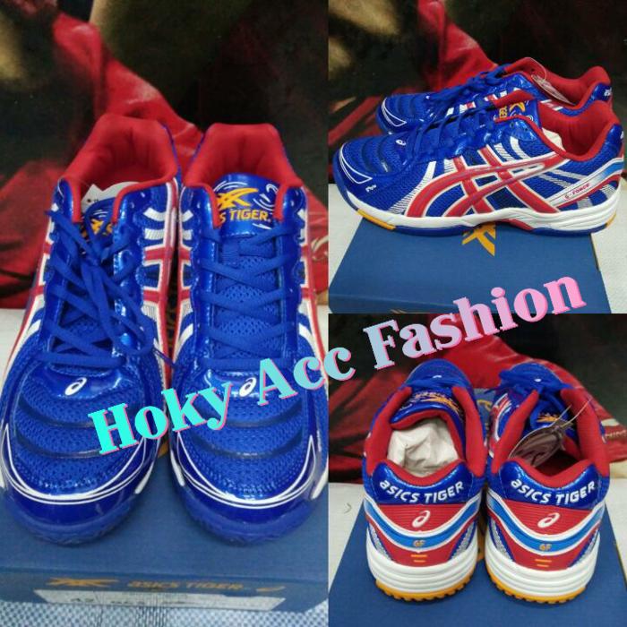 Sepatu Volley / Voli Asics Tiger G-Force Blue/Red - Original - GzEi0b
