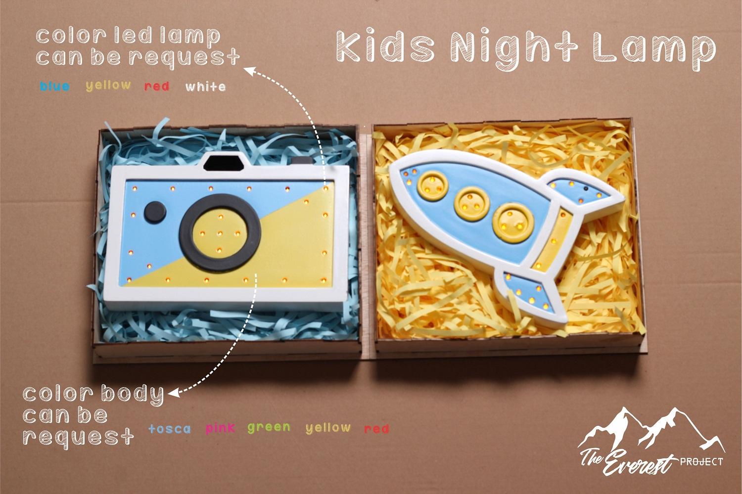 lampu tidur lucu / wooden night lamp / lampu tidur karakter/lampu tidur camera