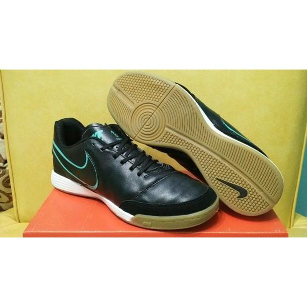 SEPATU FUTSAL NIKE TIEMPO X GENIO II LEATHER BLACK TOSCA - EWTQEG