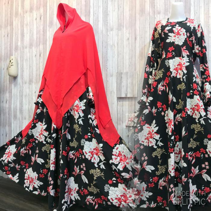 Adzra Gamis Murah syari /busana muslim wanita - Nathasa Dress - Hitam