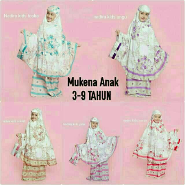 PROMO KIDS !! MUKENA ANAK 2-8 TAHUN NADIRA TAS PESTA - MUKENA BALI ANAK NADIRA TERBARU TERLARIS SD-Ungu