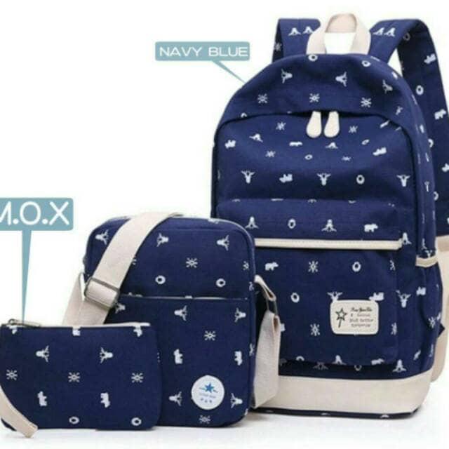 Jual PROMO Tas Ransel Sekolah Anak / Wanita Zodiac 3in1 Grosir Tas Murah 1 Promo