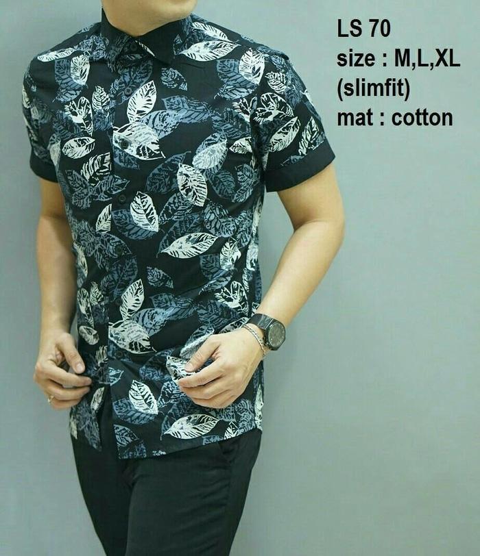 KEMEJA BATIK PRIA SLIM FIT FOTO ASLI STUDIO LENGAN PENDEK LS-70