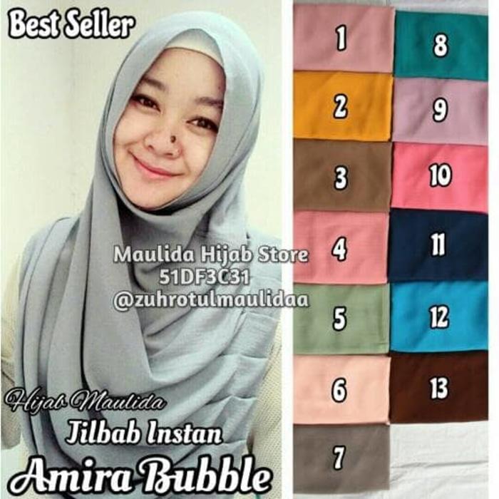 Jilbab Instan Amira Bubble / Maulida Hijab Store / grosir kerudung