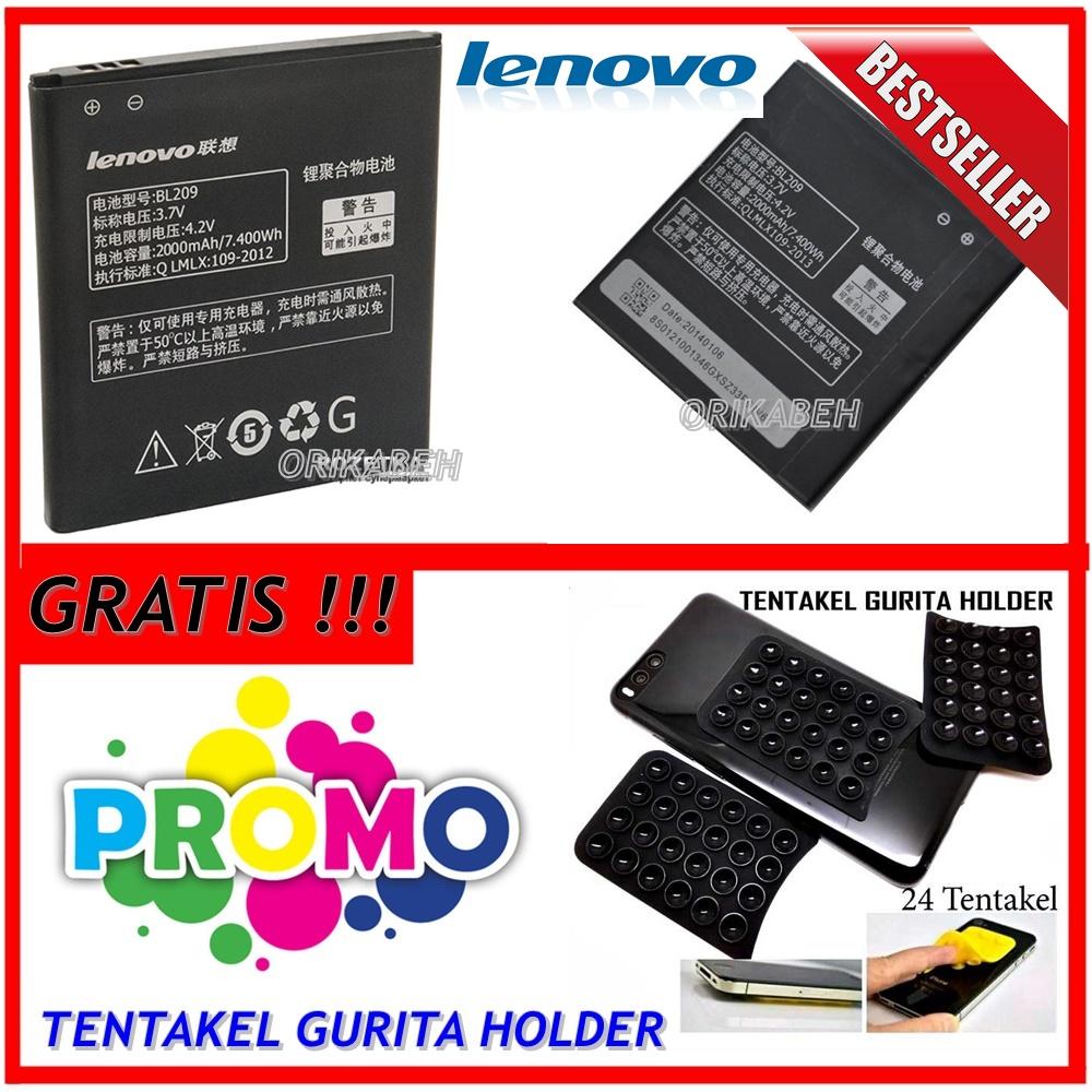 Lenovo Baterai / Battery BL209 For Lenovo A706 / A516 Original - Kapasitas 2000mAh + Gratis Holder Gurita ( orikabeh )