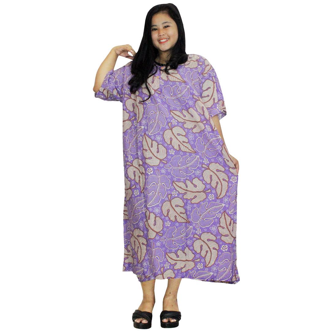 Daster Jumbo Lengan Pendek Batik, Baju Tidur Jumbo, Piyama Jumbo, Kancing, Daster Bumil - Busui (DPT003-59) Batik Alhadi
