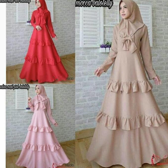 Baju Muslim Wanita Gaya Baru / Gamis Murah / Dress Hijab : Medina Maxy Ghtsyh