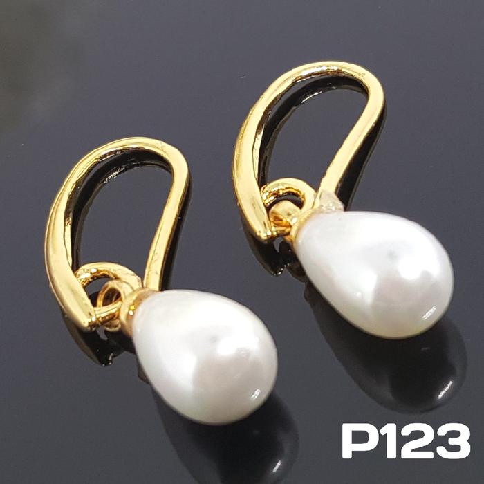 P123 Anting Desi Mutiara Panjang (Perhiasan Imitasi Xuping Lapis Emas)
