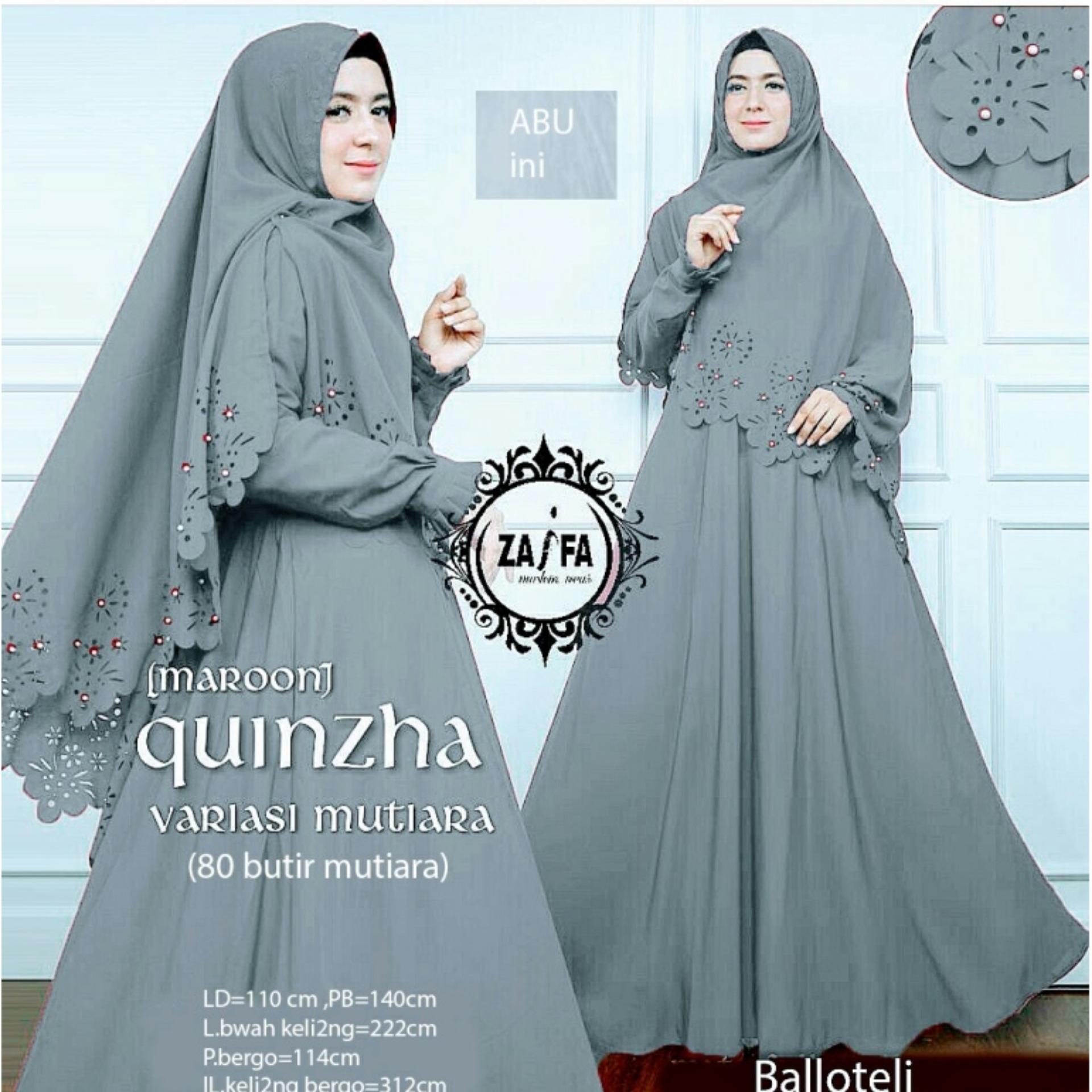 GAMIS SYARII QUINZA LASER DAN MUNTIARA SET BERGO MUSLIM PAKAIAN DRESS