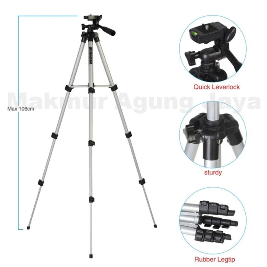 Weifeng Tripod WT-3110A /GMC For Kamera And Smartphone - Silver + Free Holder U