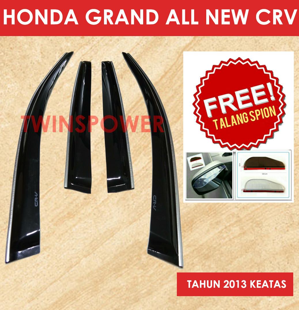 Talang Air Mobil Honda Grand All New CRV List Chrome + FREE Talang spion