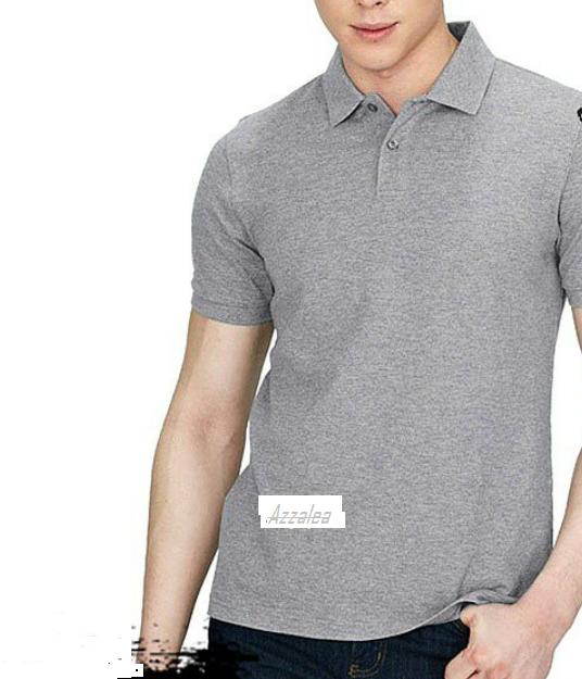 Polos Shirt Polos M L XL Lengan Pendek Kaos Kerah Pakaian Berkerah Atasan Pria Wanita Cewe Cowo Lacos Pique Lacost Fashion Simple Keren Simpel Formal Casual Korean Bagus Murah(Abu Muda)