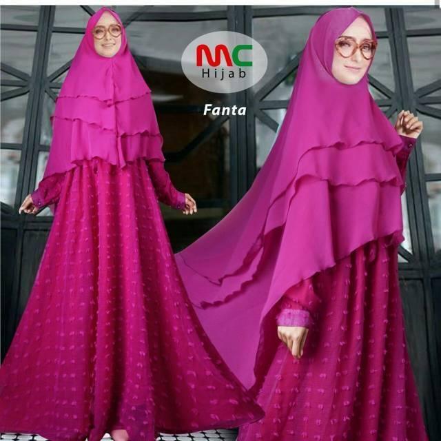 wrn putih maron tosca magenta coksu sarah gamis set bhn rubiah full furing terbaru termurah bagus magenta