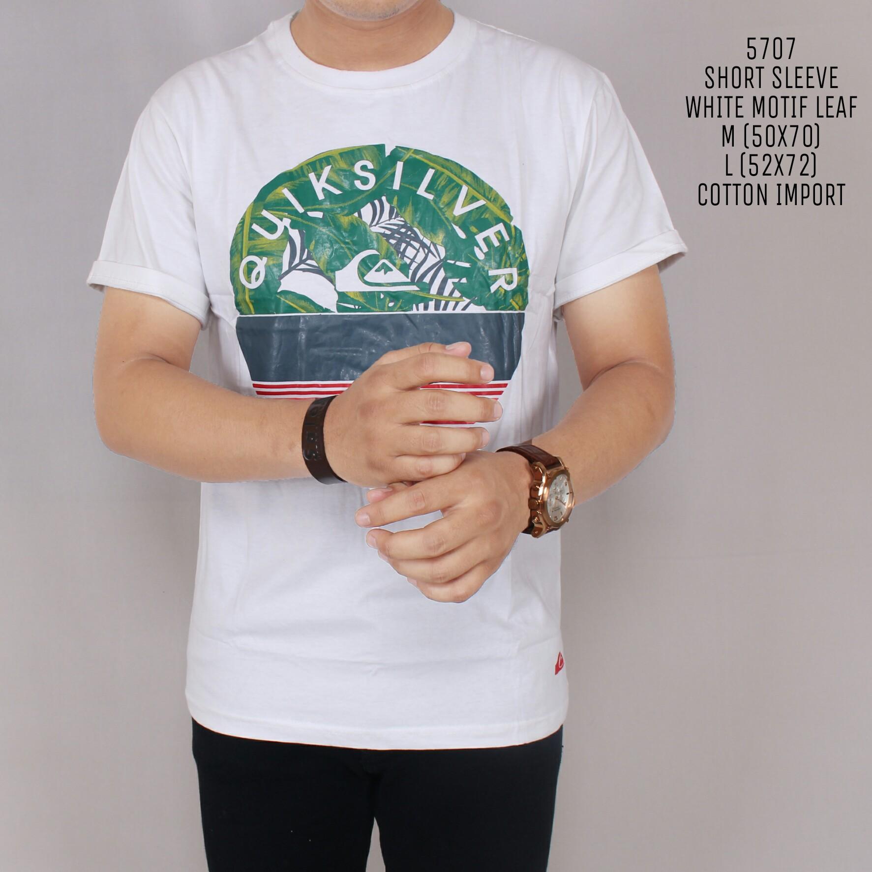 Zoeystore1 5707 Kaos Pria Lengan Pendek Kaos Exclusive Lengan Pendek Baju Kaos Cowok Trendy Leaf