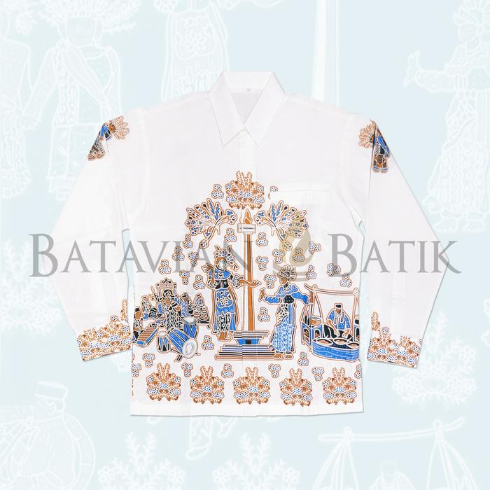 Promo Terpopuler Kemeja Batik Betawi Lengan Panjang | Putih
