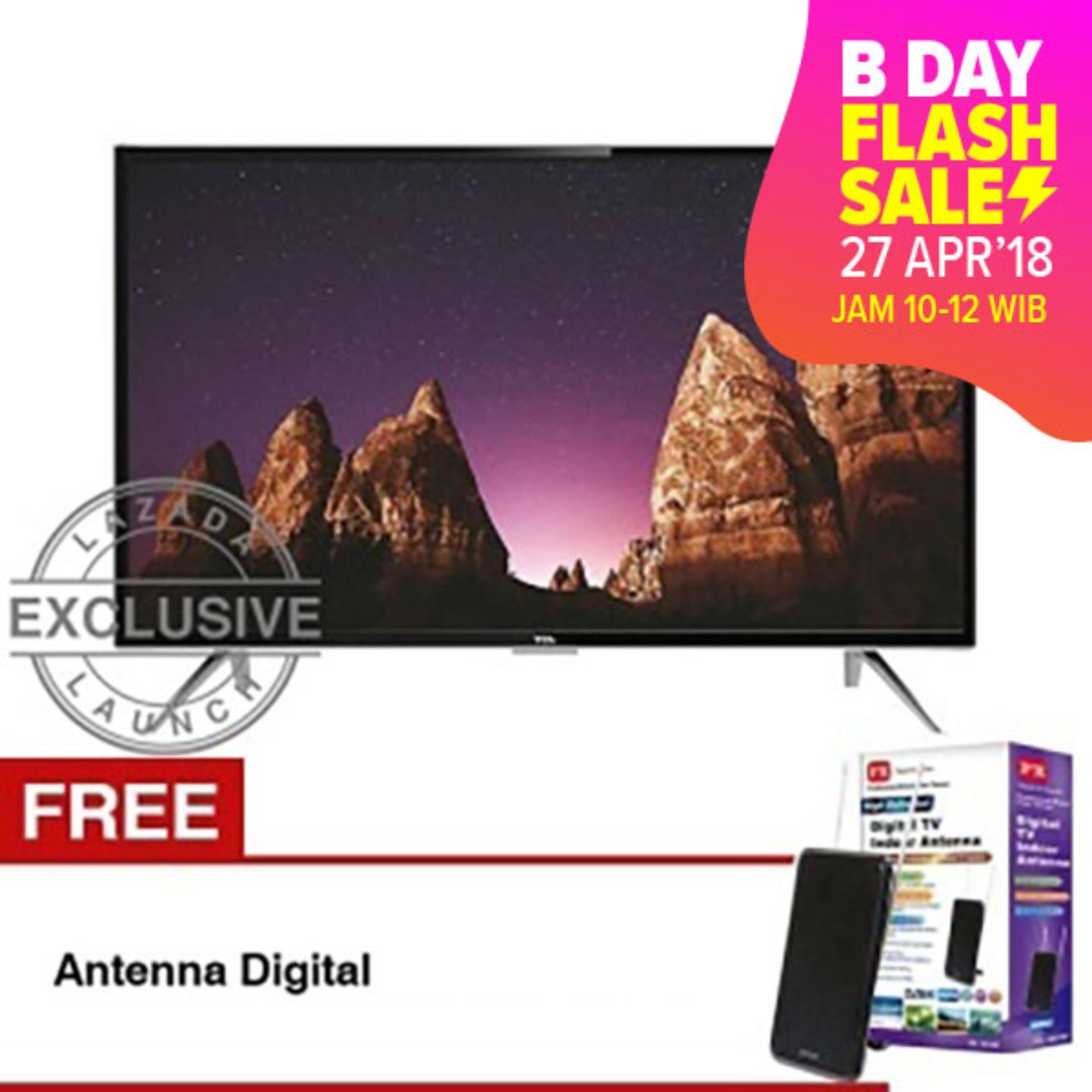 TCL 32 inch LED SMART TV - Hitam (Model: L32S4900) + GratisAntennaDigital