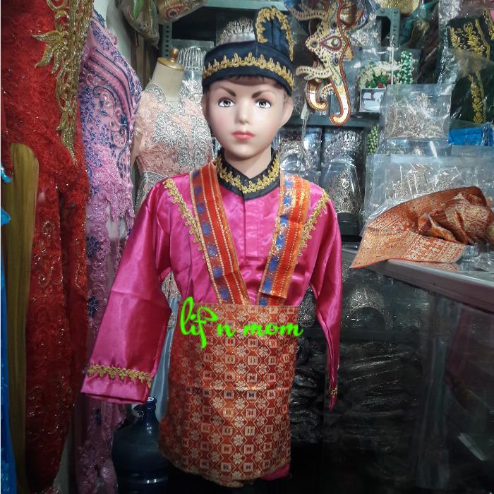 baju anak adat aceh saman perempuan topi kipas nusantara