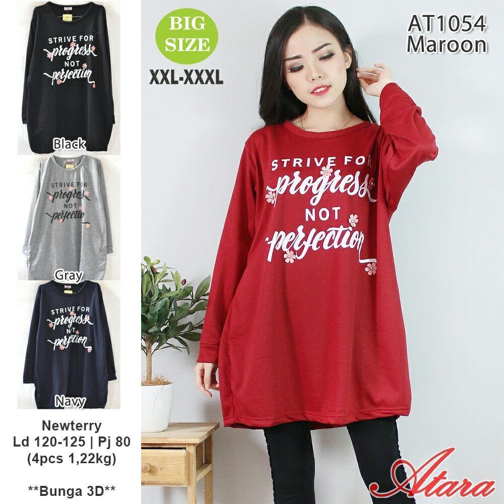 RATU SHOPPING Blouse jumbo xxl xxxl newterry mutiara at1054 lengan panjang polos spandek premium quality / atasan polos / Kaos jumbo / atasan jumbo xl xxl / kaos casual / kaos harian / baju santai / blouse simple / blouse santai