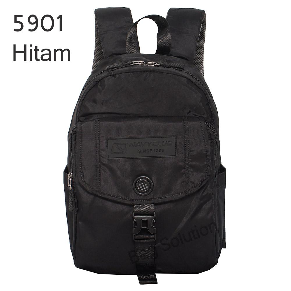 Navy Club New Arrival Tas Ransel Kasual Trendy - Tas Pria Tas Wanita 5901 - Hitam