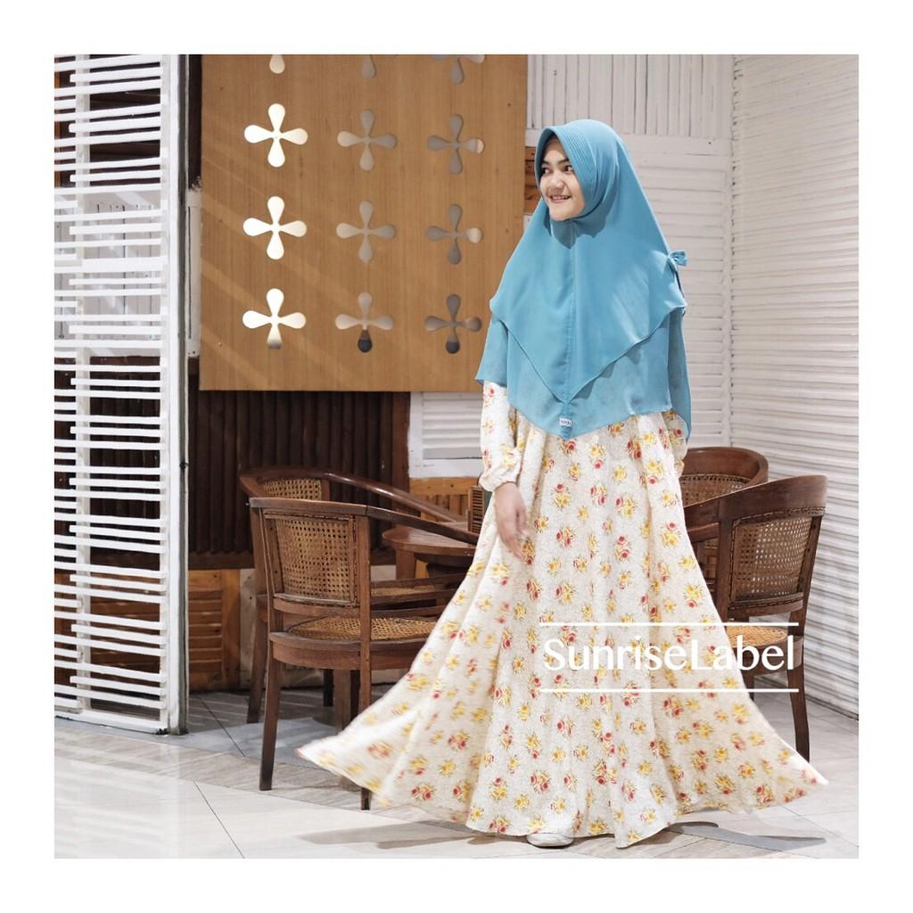MARYAM DRESS ORIGINAL SUNRISE LABEL - GAMIS MOTIF BUNGA KATUN BALADIOR / BALODIOR BUSUI UMBRELLA