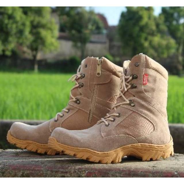 (DLT)TERMURAH & BEST SELLER!! FREE KAOS KAKI SEPATU BOOTS SAFETY PRIA DELTA TACTICAL ZIP GURUN 2