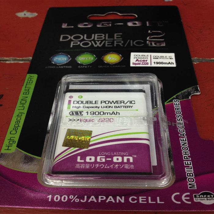 Acer Liquid Z220 / Z205 / Z200 1900Mah LOG ON ORIGINAL BATTERY BATRE BATERAI DOUBLE DOBEL POWER