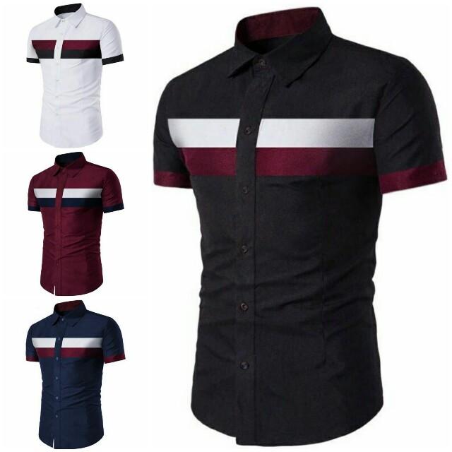 Anvi SEAN Putih - 4 Warna - Kemeja Pria Lengan Pendek - 2 ...