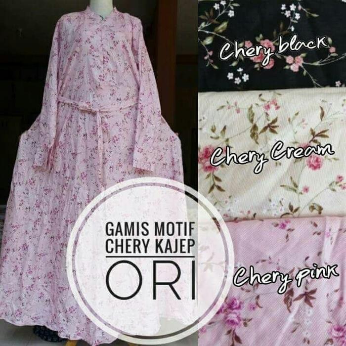 Gamis / Baju Muslim Katun Jepang Original Motif Chery