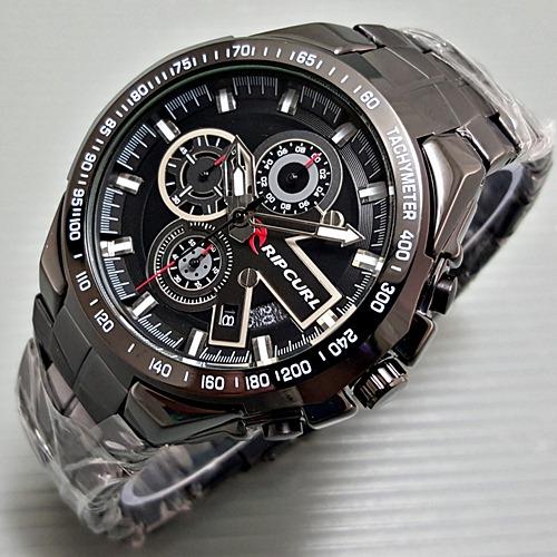 Ripcurl Quarter- Jam Tangan Pria -Crhono Aktif-Stailees Steel