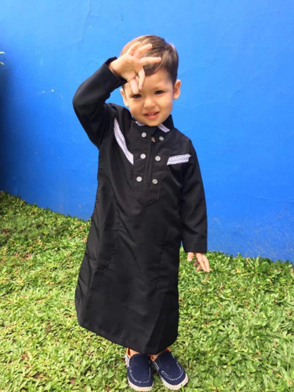 Baju Muslim Koko Gamis Anak Arab Pria Laki Syar'i Hitam (1 Sd 12 Tahun)