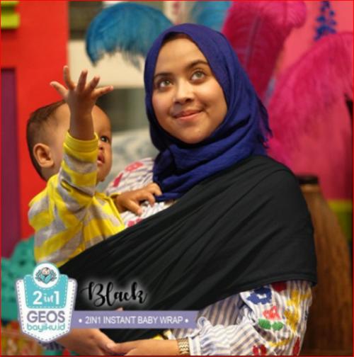 Geos Gendongan Kaos Bayiku.id 2in1 Instant Baby Wrap - XL