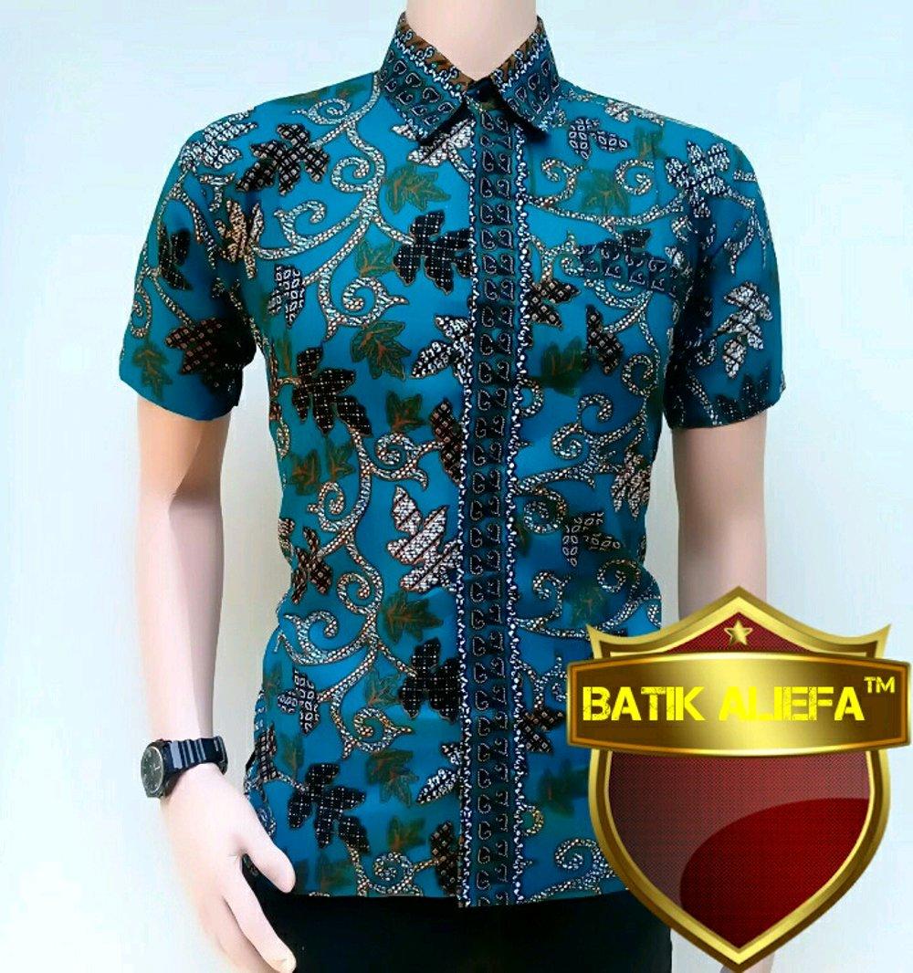 Kemeja Hem Baju Batik Daun Gandul Hijau Terbaru Trand Fashion Indonesia di lapak Batik Aliefa Pekalongan aliefa99