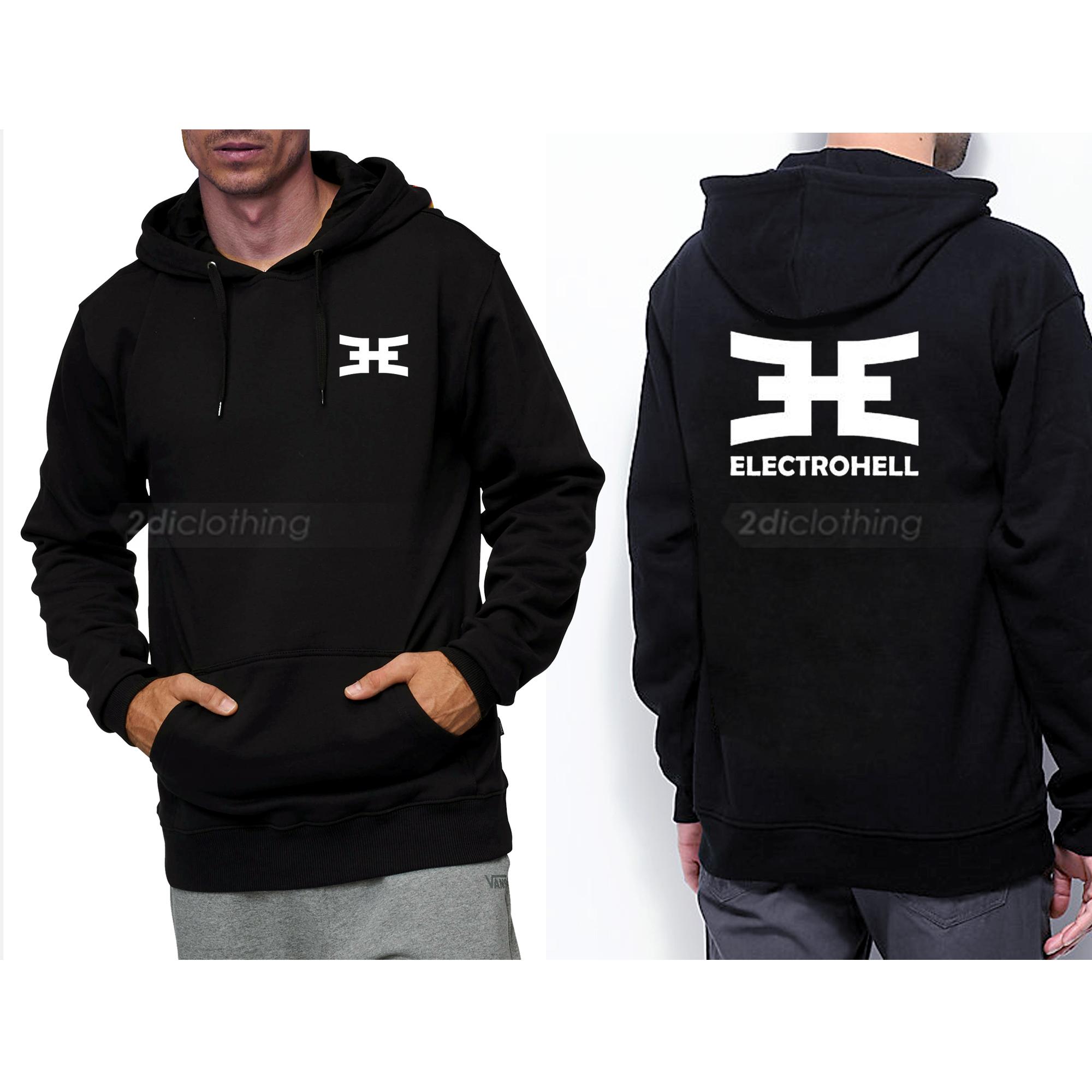 HOODIE ZIPPER ELECTROHELL FRONT BACK LOGO PREMIUM QUALITY