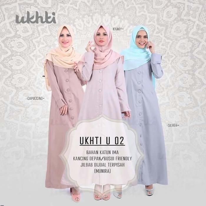 Gamis Ukhti U 02 Bahan Katun Ima Size S-M-L
