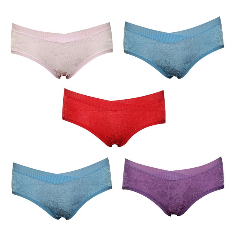 EELIC CDW-68491 1 SET ISI 5 PCS CELANA DALAM WANITA DEWASA WARNA MIX ( 1 PCS MERAH + 1 PCS UNGU + 1 PCS PINK + 2 PCS BIRU ) MOTIF BUNGA
