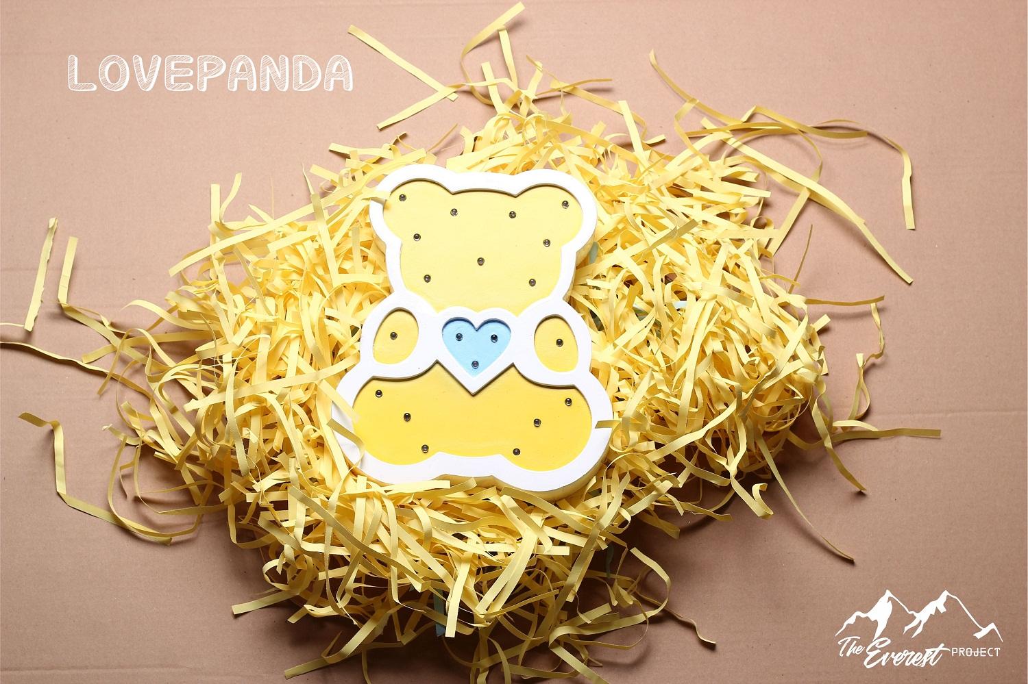 lampu tidur lucu / wooden night lamp / lampu tidur karakter/ lampu tidur lovepanda