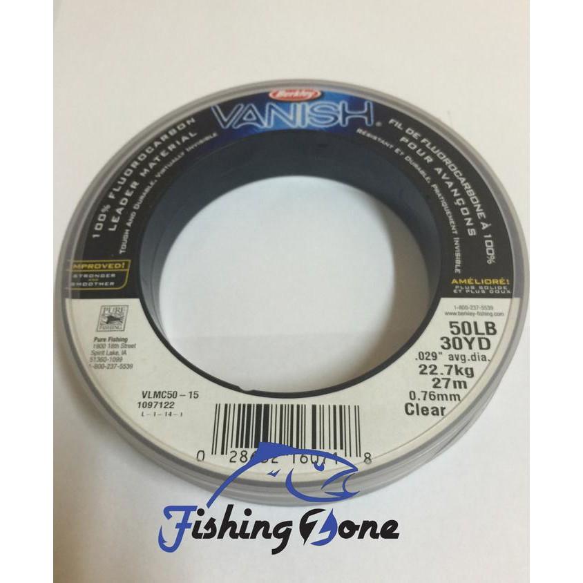HOT DEAL BERKLEY VANISH 100% FLUOROCARBON LEADER MATERIAL COIL - 40LB (30YD) FREE ONGKIR