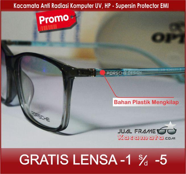 Frame kacamata 1686 + lensa minus/plus/silinder kacamata baca gaya untuk pria dan wanita