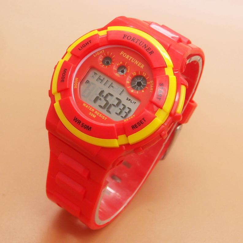 Fortuner - FRJA866R - Jam Tangan Wanita Cewek Remaja Tahan Air - Rubber Strap - Red - Merah