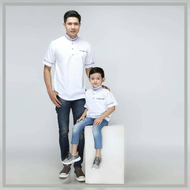Koko Couple Putih/Koko Ayah Dan Anak / Koko Kembar Putih / Koko Putih Terbaru Kids L
