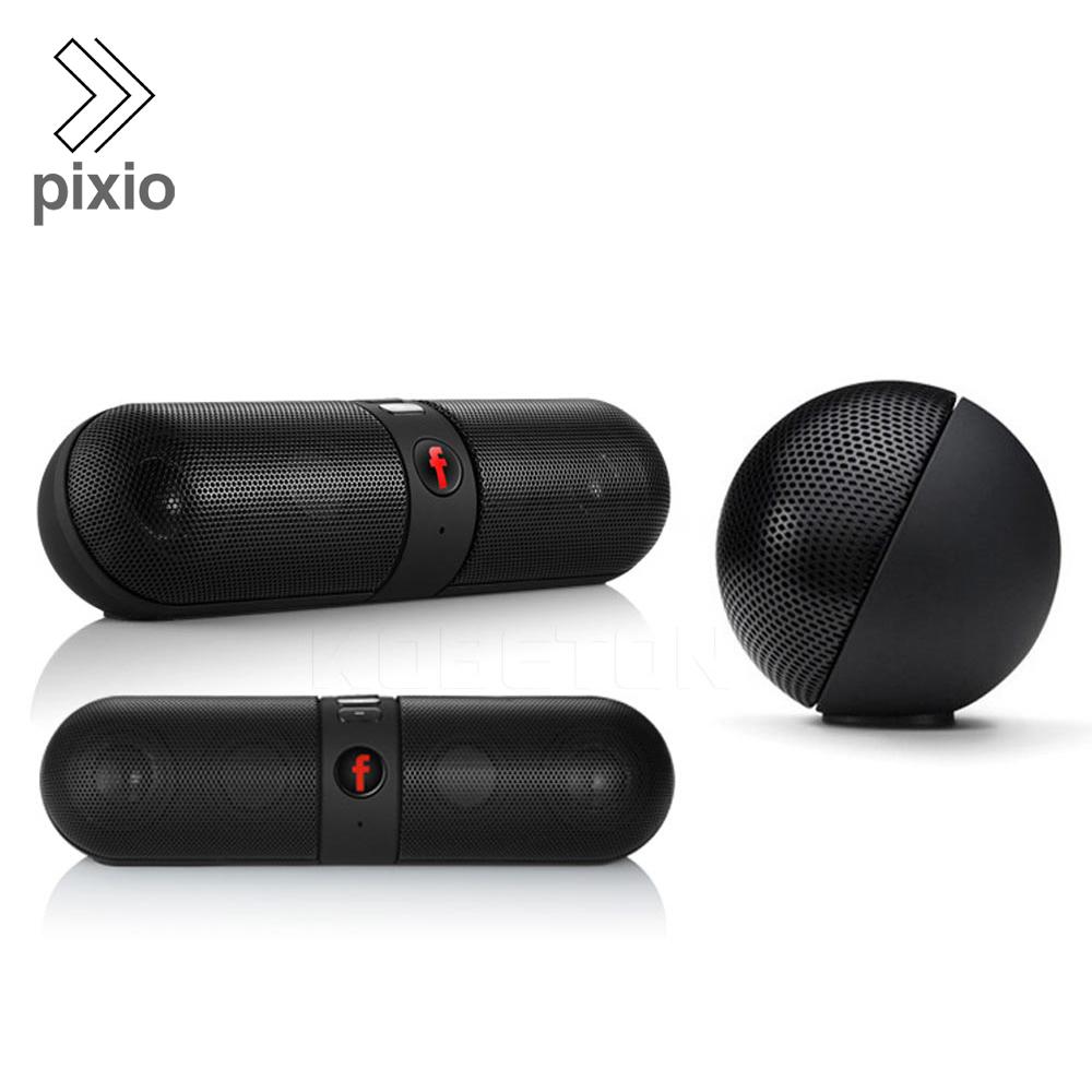 Speaker Bluetooth Mini Wireless Portable Stereo Capsule Kapsul With Microphone Support FM Radio TF Card USB + AUX Cable
