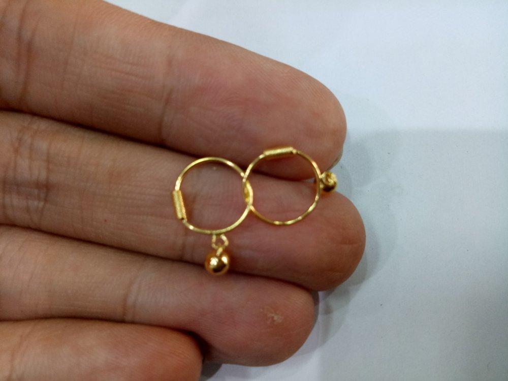 Anting Bayi Emas Asli Kadar 700 Model Polos