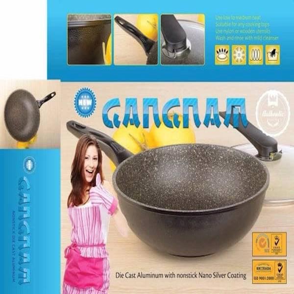 PANCI Korea GANGNAM Ukuran Besar 30 Cm - WOK LAPISAN MARBLE COATING