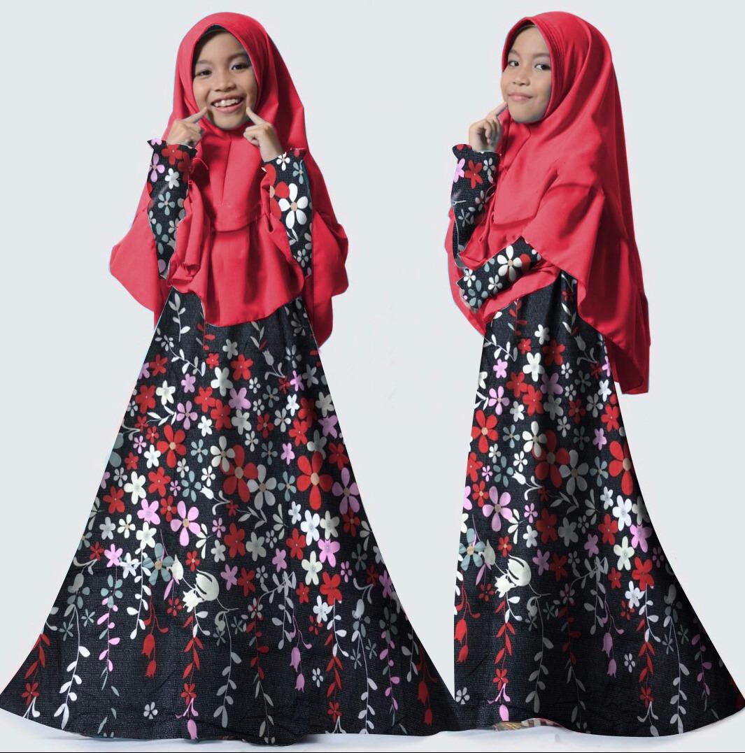 RULIVA gamis anak anak 5-7 tahun trendy moden
