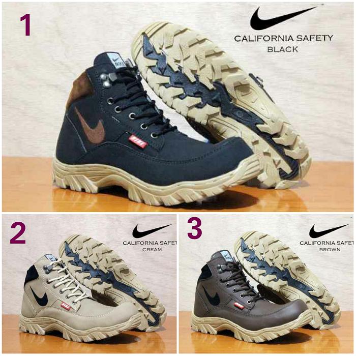 Promo Sepatu Boots Pria Nike California Safety Ujung Besi Tracking Hiking Fashion